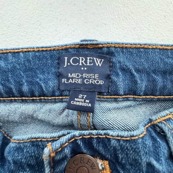 J. Crew Mid Rise Flare Crop Jeans Size 27 - Picture 9 of 9